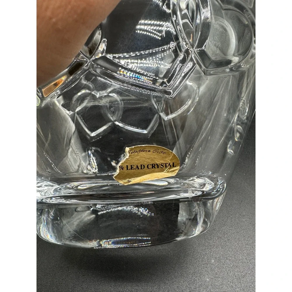 Lead Crystal Heart‎ Bowl Vintage Heavy Crystal Valentine Centerpiece Decor